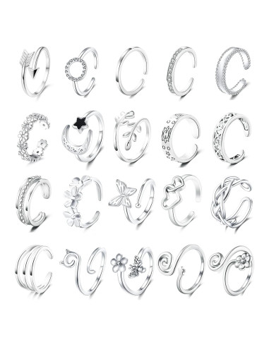 Conjunto de 20 Anillos Ajustables Staligue para Mujeres