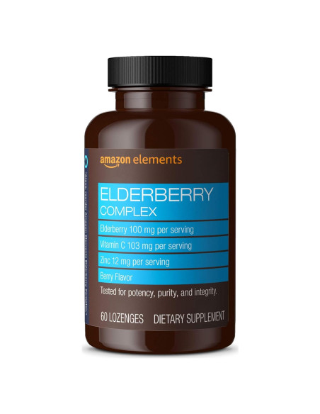 Pastillas de Saúco Amazon Elements 60 Unidades Sabor a Baya Pastillas de Saúco Amazon Elements 60 Unidades Sabor a Baya