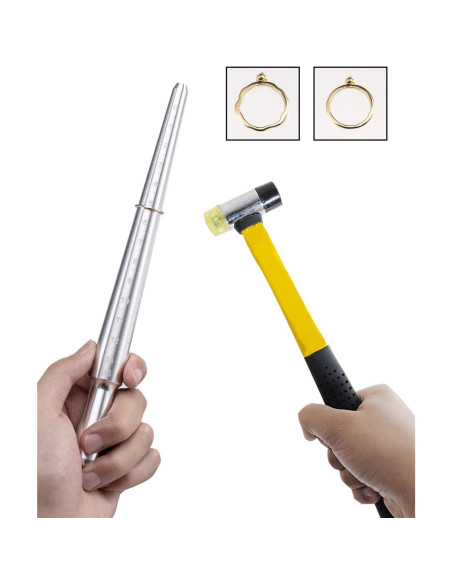 Juego de Medición de Anillos Meowoo 2 Pcs - Mandril de Metal Juego de Medición de Anillos Meowoo 2 Pcs - Mandril de Metal
