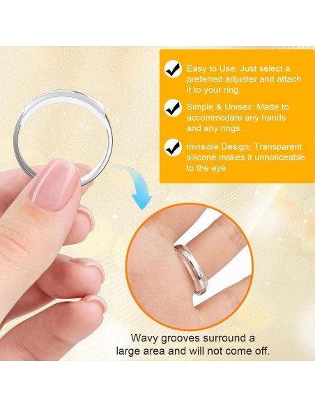 Ajustadores de Talla de Anillos Coopache 14PCS Silicona Transparente Ajustadores de Talla de Anillos Coopache 14PCS Silicona Transparente