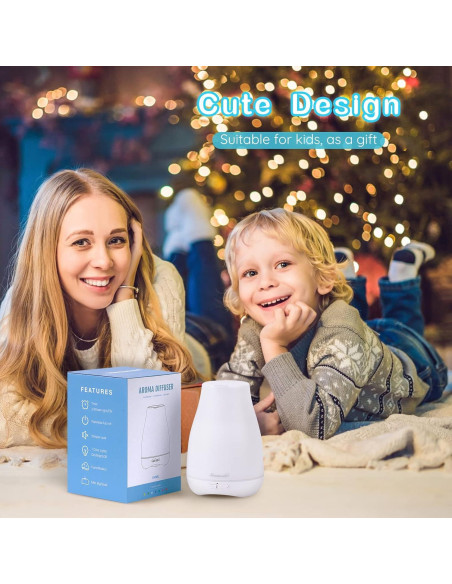 Difusor de Aceite Esencial Homeweeks 100ml con Luz LED Difusor de Aceite Esencial Homeweeks 100ml con Luz LED