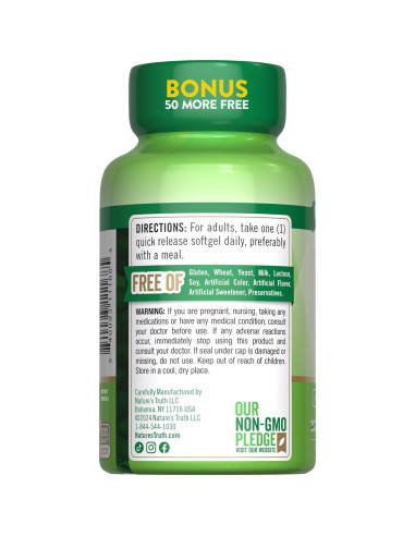 Vitamina D3 Nature's Truth 5000 UI 300 Softgels Sin OGM