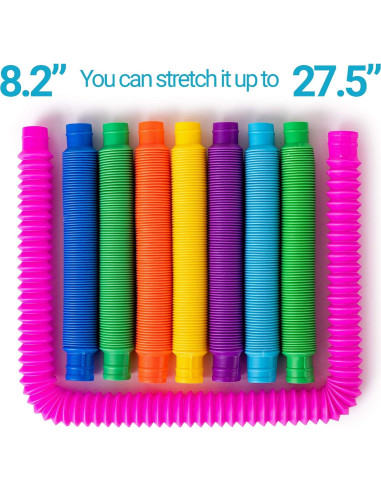 Tuberías Pop Nutty Toys - Juguete Sensorial Grande - 8 Piezas