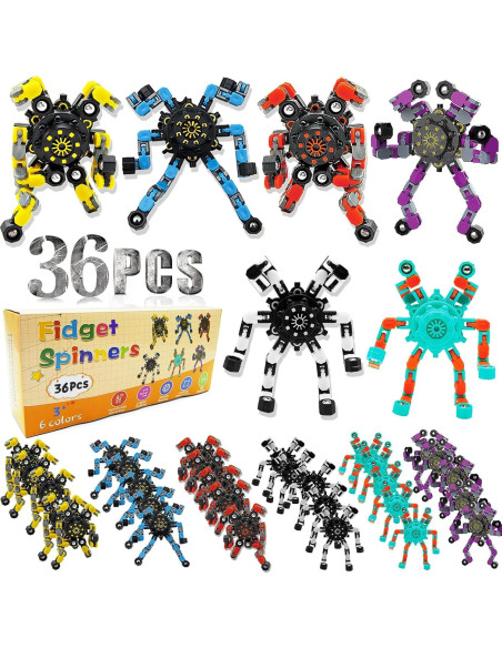 Spinner Antiestrés Transformable Szcuelz 36PC Juguete Sensorial Spinner Antiestrés Transformable Szcuelz 36PC Juguete Sensorial