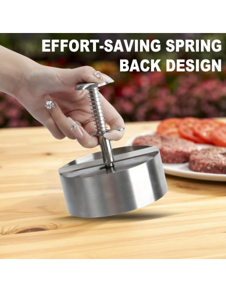 Prensa de Hamburguesas KAYCROWN Acero Inoxidable Ajustable 14.3cm Prensa de Hamburguesas KAYCROWN Acero Inoxidable Ajustable 14.3cm