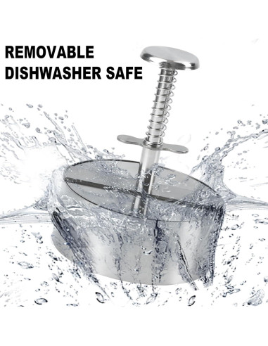 Prensa de Hamburguesas KAYCROWN Acero Inoxidable Ajustable 14.3cm