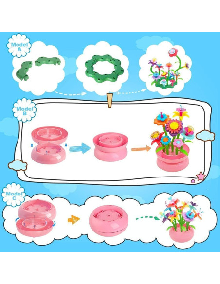 Juego de Construcción de Flores BEMITON 148 Piezas para Niñas Juego de Construcción de Flores BEMITON 148 Piezas para Niñas