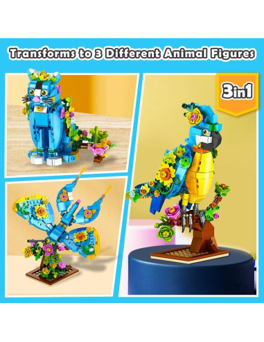 Set de Construcción de Animales 3 en 1 INSOON - 412 Piezas