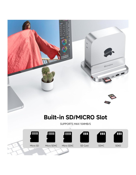Hub Dock Minisopuru iExpandMate para Mac Mini M4 8 en 1 Hub Dock Minisopuru iExpandMate para Mac Mini M4 8 en 1