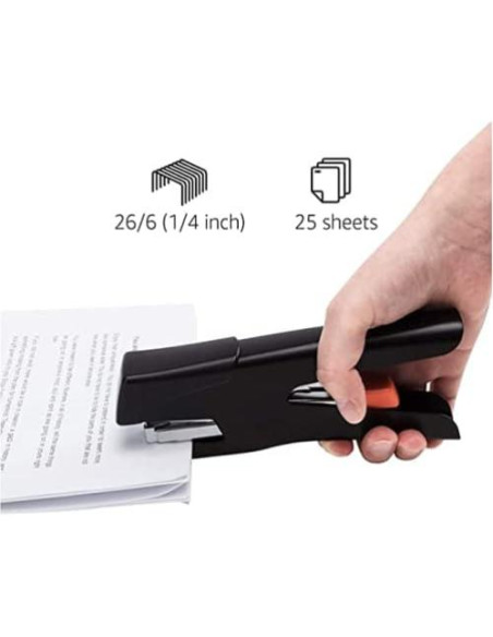 Grapadora de mano Amazon Basics sin esfuerzo, 25 hojas, negra Grapadora de mano Amazon Basics sin esfuerzo, 25 hojas, negra