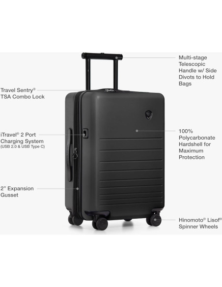 Maleta Dura Expandible Traveler's Choice Markham 21" Negra Maleta Dura Expandible Traveler's Choice Markham 21" Negra