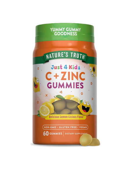 Gomitas de Vitamina C y Zinc Nature's Truth 60 Unidades Veganas Gomitas de Vitamina C y Zinc Nature's Truth 60 Unidades Veganas