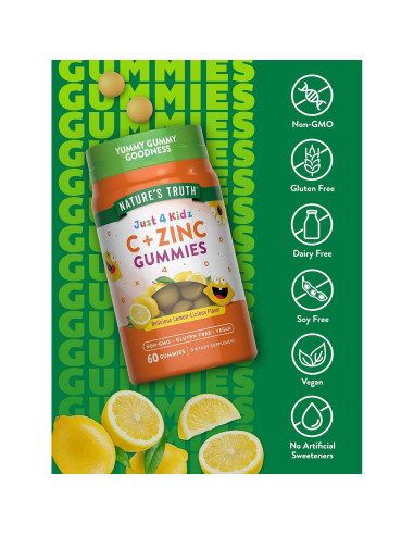 Gomitas de Vitamina C y Zinc Nature's Truth 60 Unidades Veganas