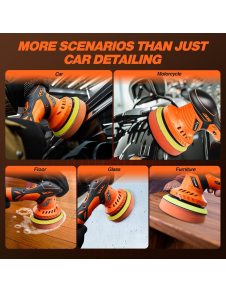 Pulidor Inalámbrico Saker 12V 2000mAh 6" con 2 Baterías