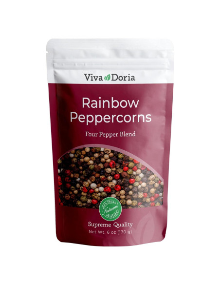 Pimienta Arcoíris Viva Doria 170 g - Mezcla de 4 Pimientas Enteras Pimienta Arcoíris Viva Doria 170 g - Mezcla de 4 Pimientas Enteras