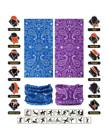 Diadema Multifuncional VANCROWN 12PCS Microfibra 48x24cm