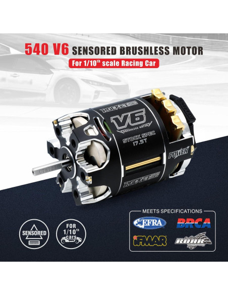 Motor sin escobillas Surpass Hobby 540 V6 17.5T para RC Motor sin escobillas Surpass Hobby 540 V6 17.5T para RC