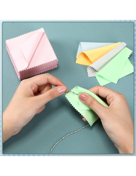 Paños de Limpieza de Joyería Hoteam 500 Pcs Microfibra Paños de Limpieza de Joyería Hoteam 500 Pcs Microfibra