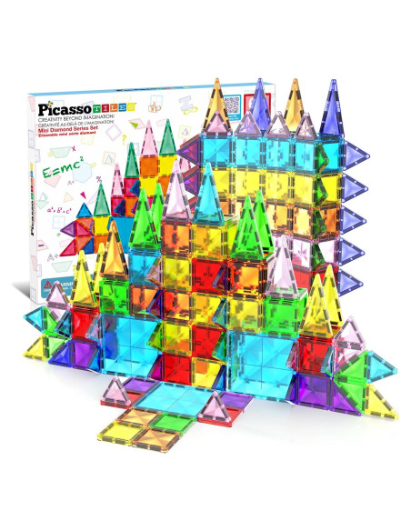 PicassoTiles 60 Piezas Azulejos Magnéticos Portátiles Juguete STEM PicassoTiles 60 Piezas Azulejos Magnéticos Portátiles Juguete STEM