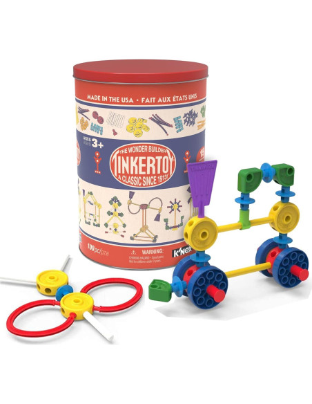 Set de Construcción Tinkertoy - 100 Piezas - Lata Retro Set de Construcción Tinkertoy - 100 Piezas - Lata Retro