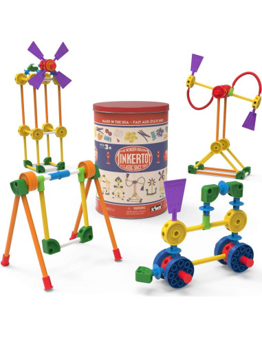 Set de Construcción Tinkertoy - 100 Piezas - Lata Retro