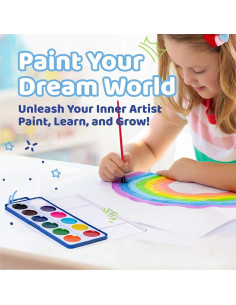 Juego de 24 Pinturas Acuarelables Neliblu - 12 Colores Lavables 60ml 2