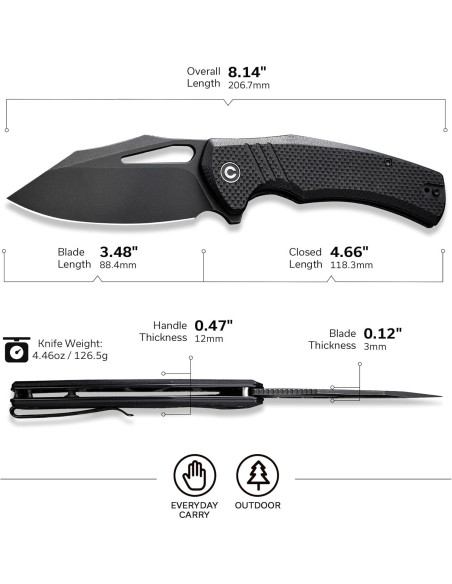 Cuchillo de Bolsillo CIVIVI BullTusk 9.75 cm Hoja 14C28N G10 Cuchillo de Bolsillo CIVIVI BullTusk 9.75 cm Hoja 14C28N G10