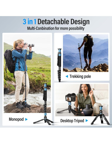 Monopie SIRUI P-325FL de Fibra de Carbono 67" 10kg 3 en 1