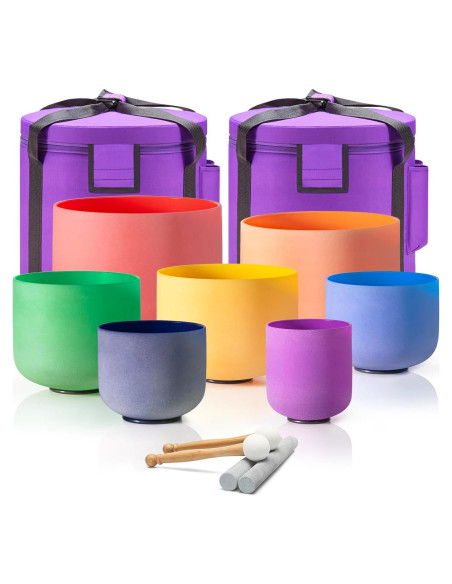 Juego de 7 Tazones de Cuarzo 15-30 cm CVNC para Meditación Juego de 7 Tazones de Cuarzo 15-30 cm CVNC para Meditación