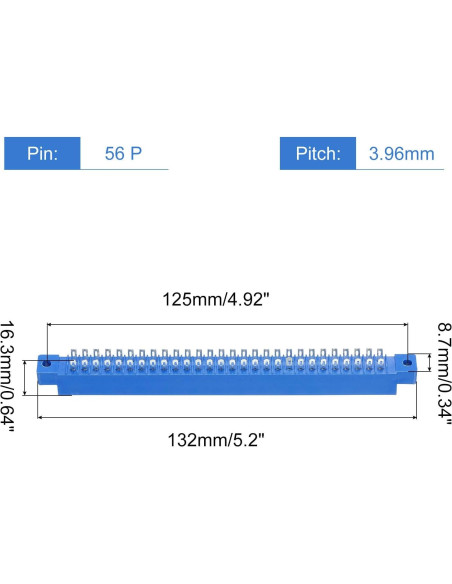 Conector de Borde de Tarjeta MECCANIXITY 56 Pines 3.96mm Conector de Borde de Tarjeta MECCANIXITY 56 Pines 3.96mm