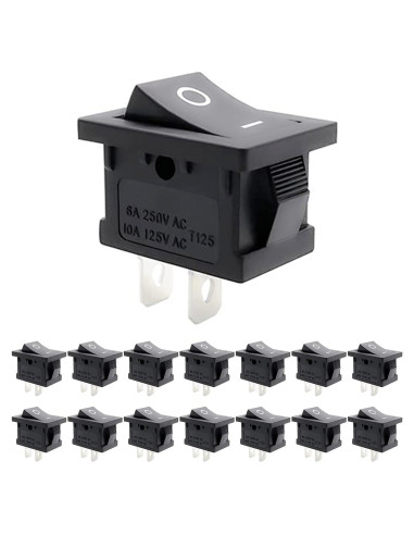 Interruptor de Palanca SPST ZUPAYIPA 15 Pcs 6A 250V Negro