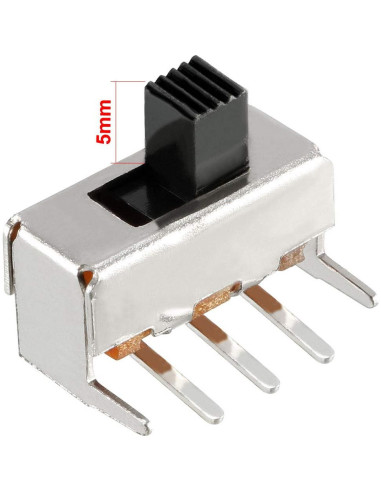 Interruptor Deslizante uxcell 5mm 1P2T 100 Pcs para Proyectos