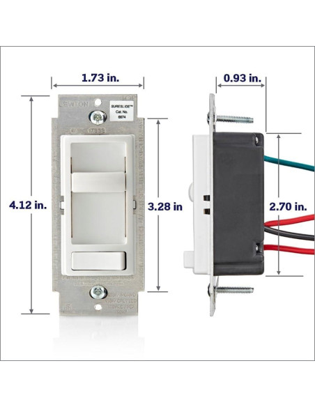 Interruptor Regulador Leviton SureSlide 6674-P0I Marfil 600W Interruptor Regulador Leviton SureSlide 6674-P0I Marfil 600W