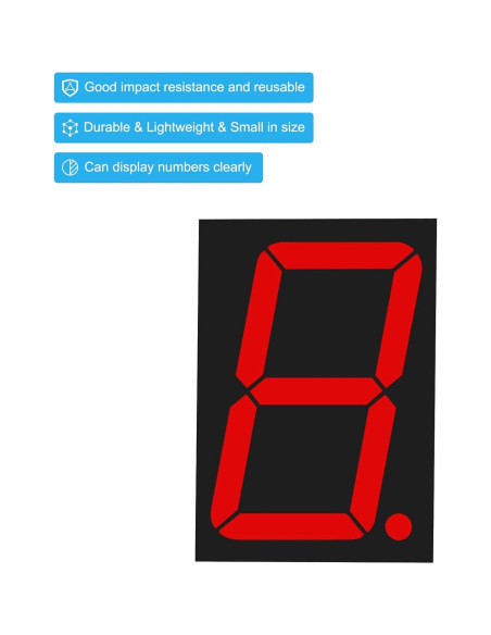 Pantalla LED Digital 1 Bit PATIKIL Roja 3.6V Paquete de 5 Pantalla LED Digital 1 Bit PATIKIL Roja 3.6V Paquete de 5