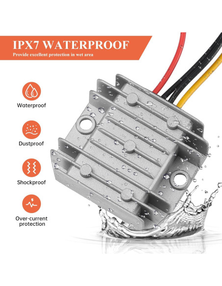 Convertidor de Potencia YBBOTT 10-22V a 24V 3A 72W IP67 Convertidor de Potencia YBBOTT 10-22V a 24V 3A 72W IP67