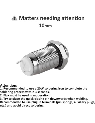 Interruptor a Prueba de Agua DIYhz GQ10H-10 10mm 220V 1A 3Pcs