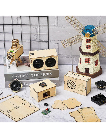 Kit de Rompecabezas de Madera Suzile 4 en 1 DIY Electrónico