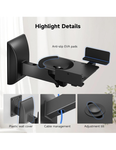 Soportes de Pared para Altavoces Suptek - Ajustables 25kg, 2 Piezas