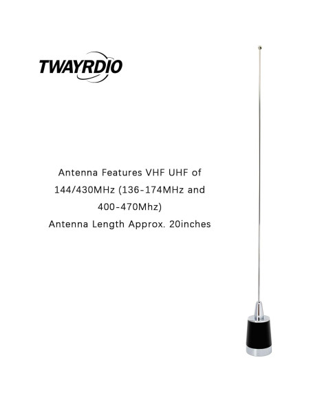 Antena NMO Banda Dual TWAYRDIO 144/430MHz VHF UHF para Radios Antena NMO Banda Dual TWAYRDIO 144/430MHz VHF UHF para Radios