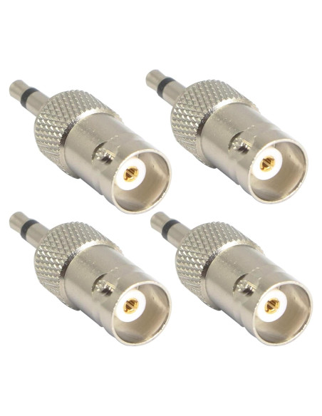 Adaptador BNC a 3.5mm Mono XMSJSIY - 4 Pack Niquelado Adaptador BNC a 3.5mm Mono XMSJSIY - 4 Pack Niquelado