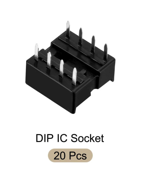 Zócalo DIP IC 8 Pines Reusable Rebower 2.54mm 20 Piezas Zócalo DIP IC 8 Pines Reusable Rebower 2.54mm 20 Piezas