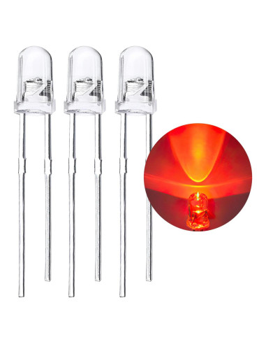 Kit 120 Diodos LED 3mm Brillo Alto Rojo Fly Sky