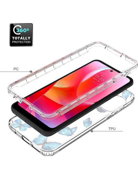 Funda Protectora Floral para Moto G Power 2022 + Protector de Pantalla Funda Protectora Floral para Moto G Power 2022 + Protector de Pantalla