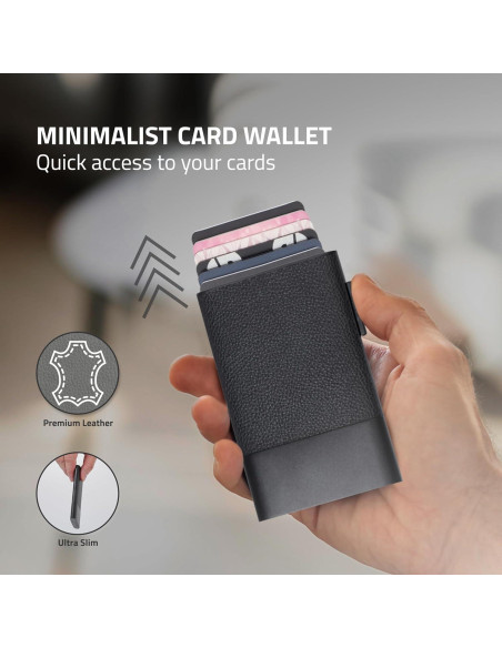 Cartera Minimalista Fidelo para Hombres - Protección RFID - Negra Cartera Minimalista Fidelo para Hombres - Protección RFID - Negra