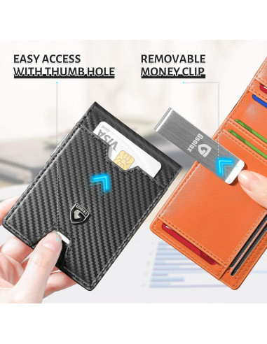 Cartera Slim RFID GSOIAX para Hombre en Fibra de Carbono