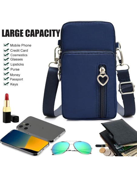Bolso Cruzado Pequeño para Mujer Universal Pouch Azul Bolso Cruzado Pequeño para Mujer Universal Pouch Azul