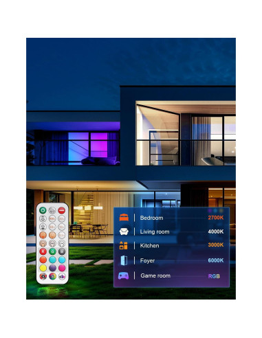 Iluminación Empotrada LED 13W VARICART RGB+5CCT E26 12 Pzas