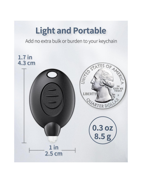 Paquete de 5 Linternas LED de Llavero Uniclife - Carcasa Negra Paquete de 5 Linternas LED de Llavero Uniclife - Carcasa Negra