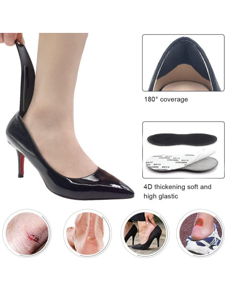 Protectores de Talón Dr. Foot - 2 Pares Cojín Antideslizante Negro Protectores de Talón Dr. Foot - 2 Pares Cojín Antideslizante Negro