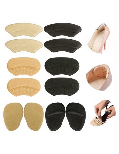 Almohadillas para Talones y Metatarsales HMKT - Beige y Negro Almohadillas para Talones y Metatarsales HMKT - Beige y Negro